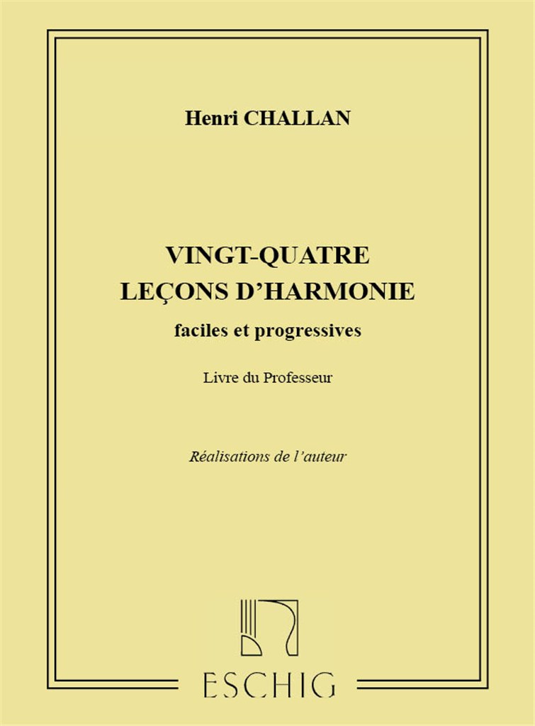 24 Lecons D'Harmonie Professeur